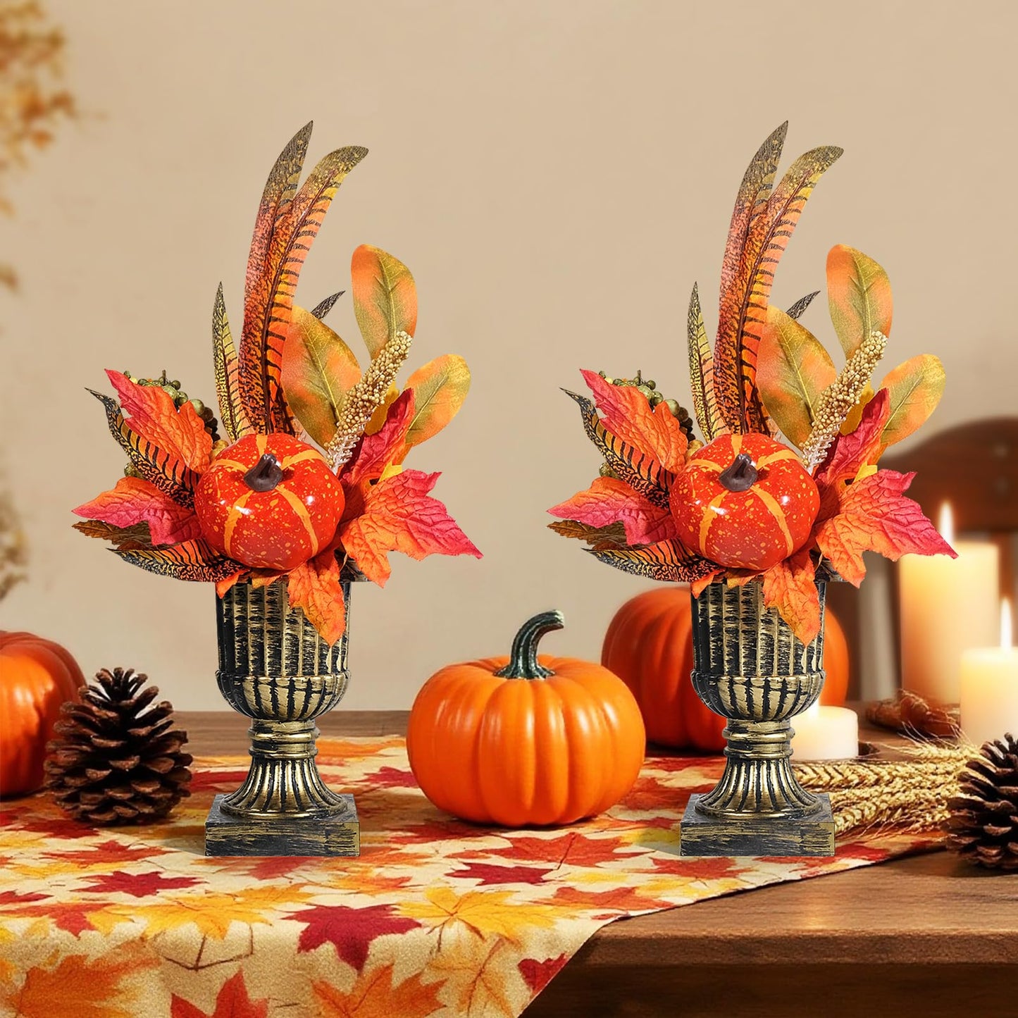 Nuokin Halloween Decorations Artificial Imitation Pumpkin Table Shelf Thanksgiving Autumn Indoor Home Decor Gifts (1PCS, ONE Size)