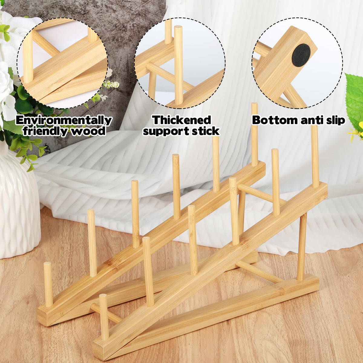 Rainmae 3 Pack Small Art Drying Rack Art Storage Rack for Classroom 5 Layers Paint Display Rack Wood Storage Stand for Canvas, Art Storage Organizer for Painting Canvas, Wooden Tabletop Art Rack