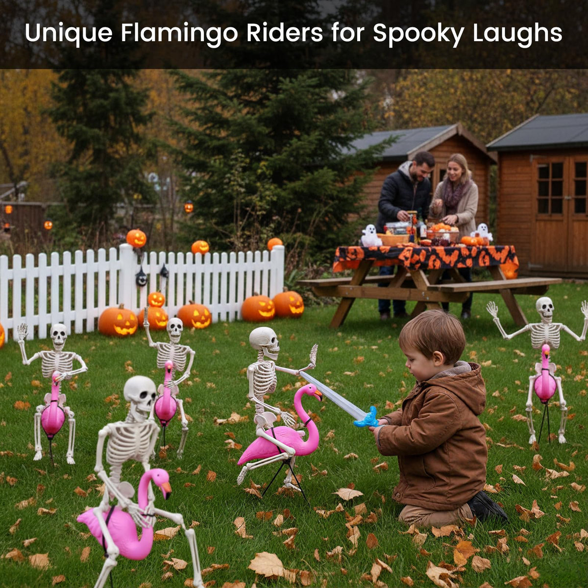 16" Small Posable Halloween Skeletons Decorations: 5 Pack Durable Plastic Scary Skeleton Props – Realistic Full Body Bones, Reusable Indoor & Outdoor Yard, Garden, Haunted House & Party Decor