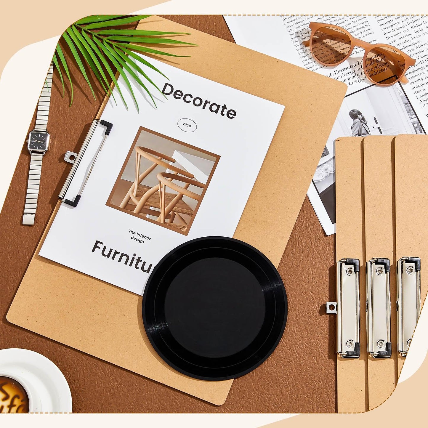 Henoyso 32 Pcs 11x17 Clipboard Wooden Horizontal Lap Board Extra Large Wood Clip Board with Low Profile Clip Desk Brown Landscape for Drawing Sketch Art for Classroom Office School Architects