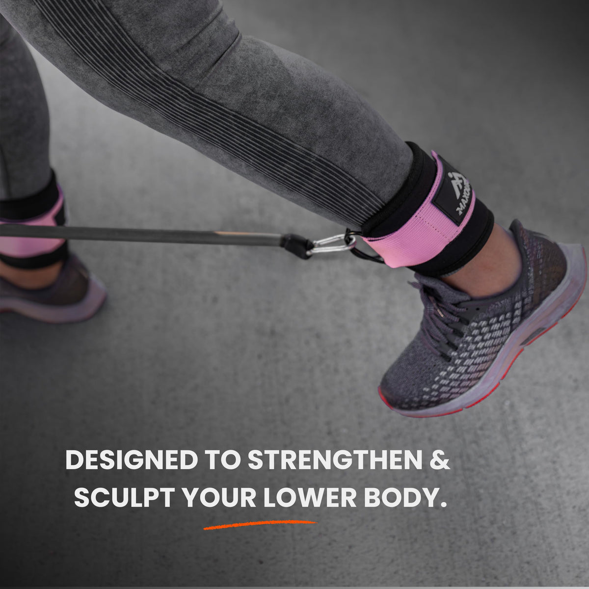 MaxOut360 Gym Ankle Straps for Cable Machines, Thick Padded Ankle Cuff Cable Attachment for Booty Workouts, Kickbacks, Hip Abductors, Lower Body Exercises, Purple Pair