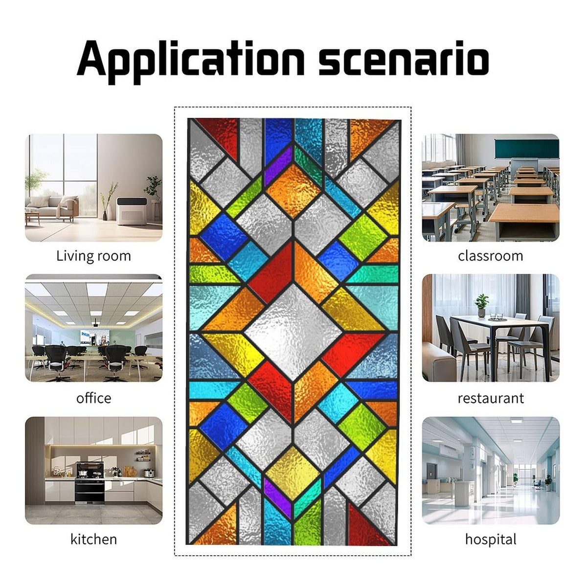 ZAQIO 2 Pack Stained Glass Fluorescent Light Cover for Ceiling Light, Magnetic Ceiling Light Cover Classroom Lights Covers Classroom Supplies for School Classroom Home Office