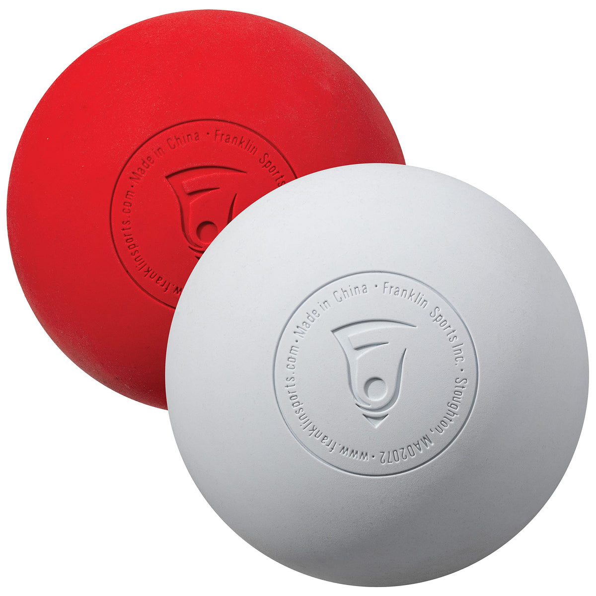 Franklin Sports Lacrosse Balls - Official Size Lax Balls for Practice - Red + White 2 Pack - Great for Muscle Massage Therapy + Yoga, 63 mm
