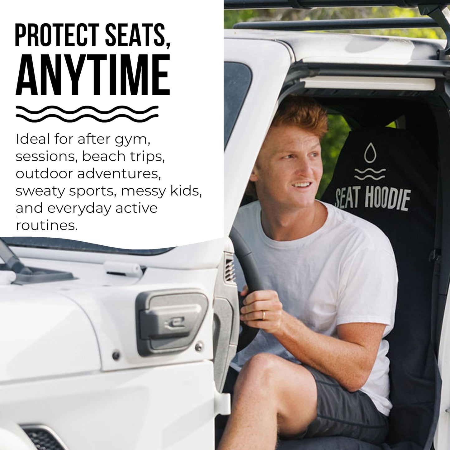 Seat Hoodie Car Seat Towel | Premium Microfiber Towel Seat Covers for Cars | Universal Fit & Machine Washable | Portable Car Seat Towel Cover After Gym, Yoga, Beach Grey