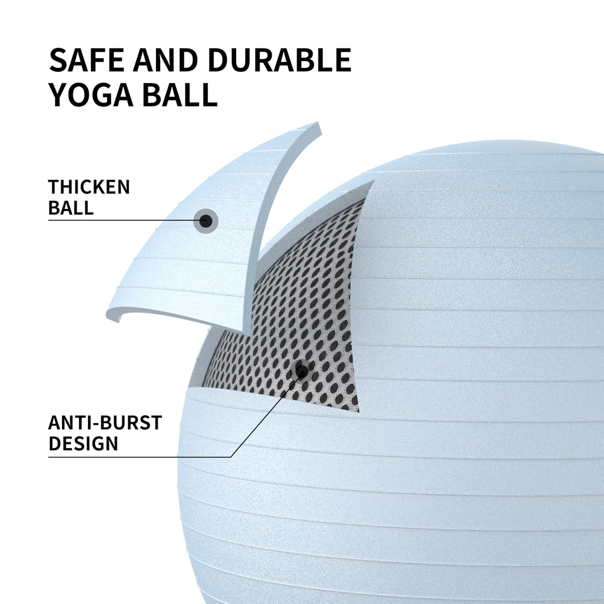 FITMIND Yoga Ball set-55cm&25cm（Blue）