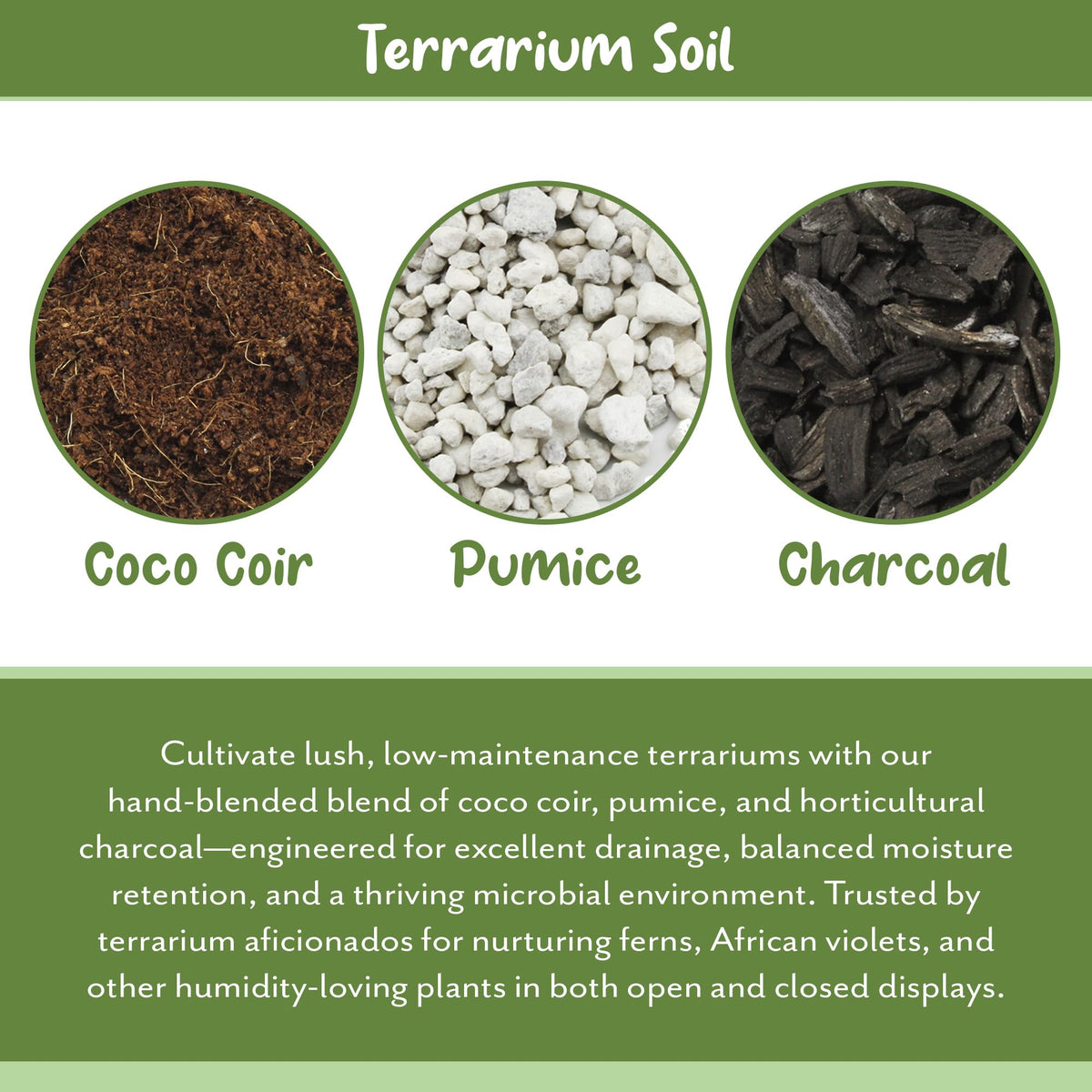Soil Sunrise Terrarium Potting Soil Mix (4 Quarts) w/Blended Filtering Charcoal Custom Made for Terrariums