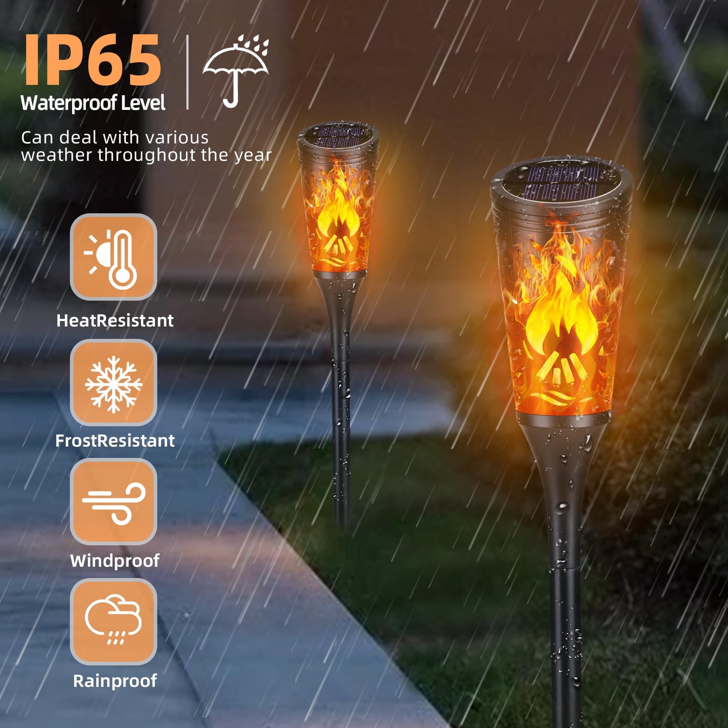 Toodour Solar Lights Outdoor, 6 Pack Solar Torch Lights with Flickering Flame, IP65 Waterproof Yard Lights Landscape Decoration Lighting for Outside Garden Lawn Pathway Patio Decorations