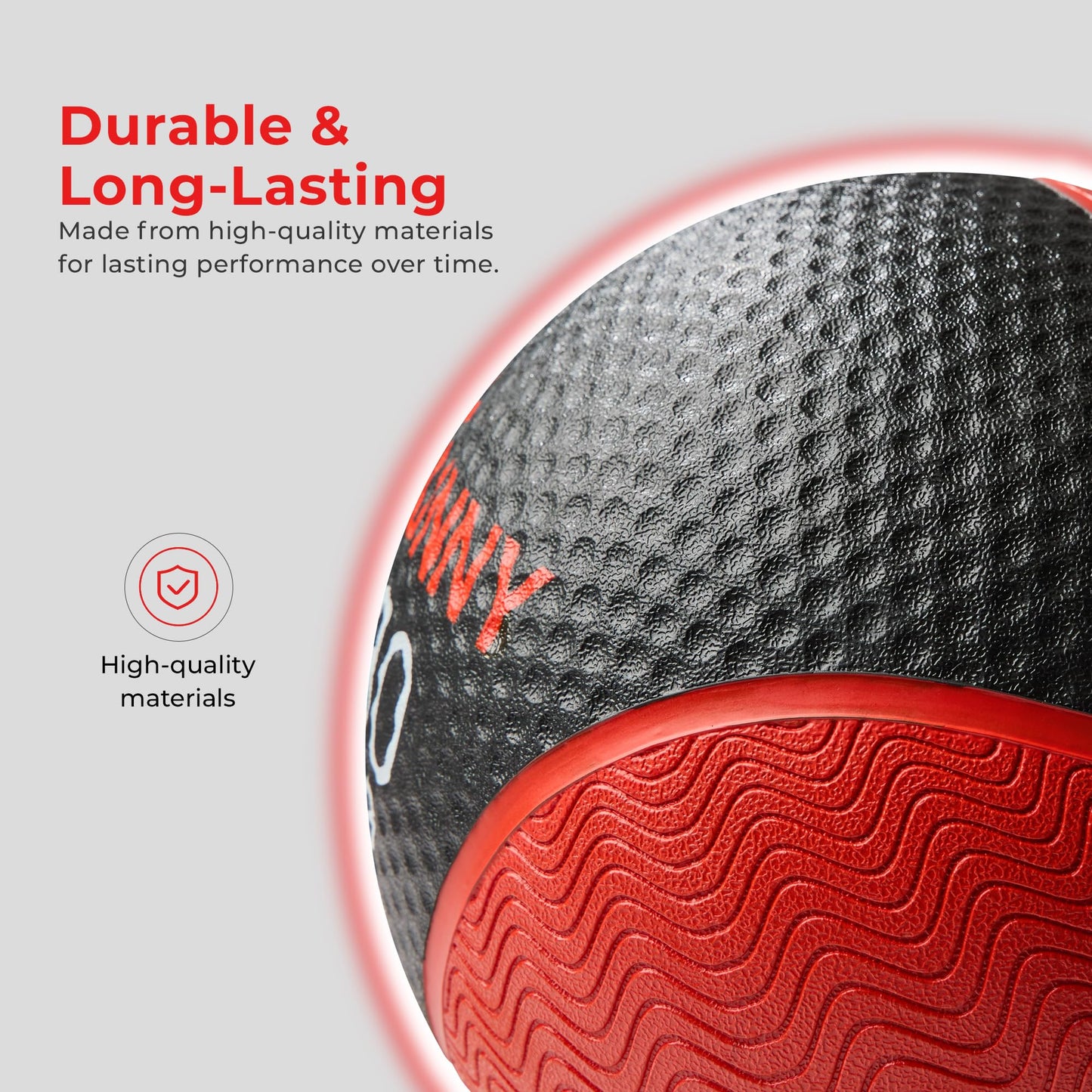 Sunny Health & Fitness 12LB Medicine Ball, Textured Rubber, Core Strength & Balance Training, Bouncing, Weight for Home Workouts SF-EB03-12
