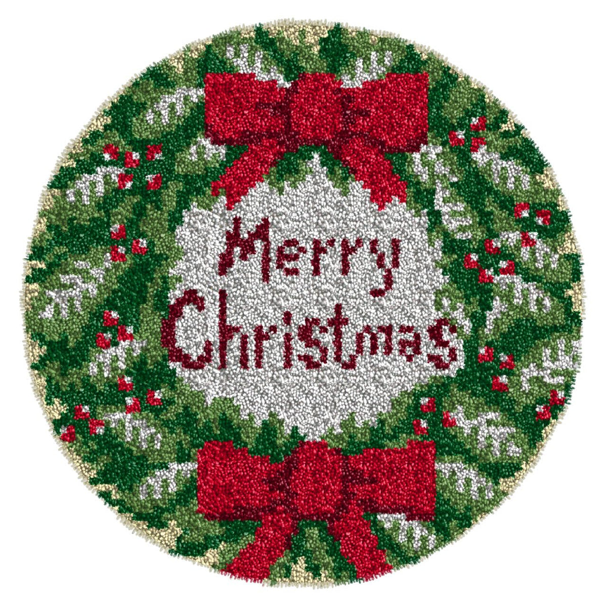 YOOTOM Christmas Latch Hook Kits, DIY Rug Carpet Crochet Yarn Latch Hook Rug Kit with Printed Canvas 20"x20"