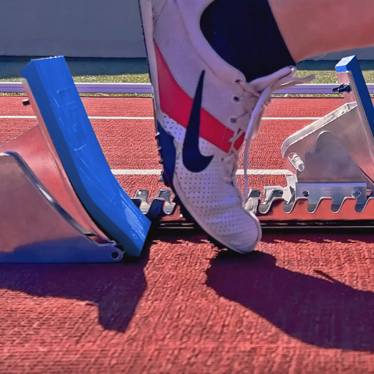 Gill Athletics S2 Starting Block 8" Tall Cast Aluminum Pedals - Designed for High Level Track & Field Competition - Pedals Feature Four Angle Adjustments - Includes 1⁄2” Pyramid Spikes - Royal Blue
