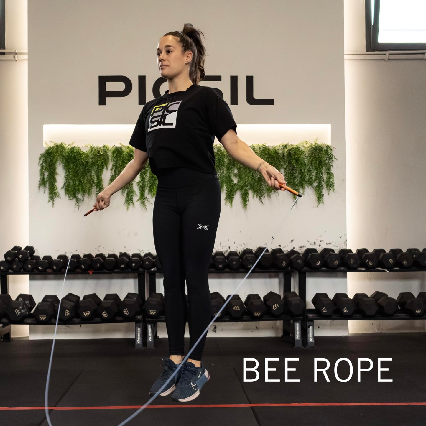 PICSIL - BEE High Speed Skipping Rope | Aluminum & Double Bearing System | Self-Adjusting for Cross Training, Boxing & Fitness | Lightweight 7.4oz | Adaptable for Men, Women & Children | (Peach)