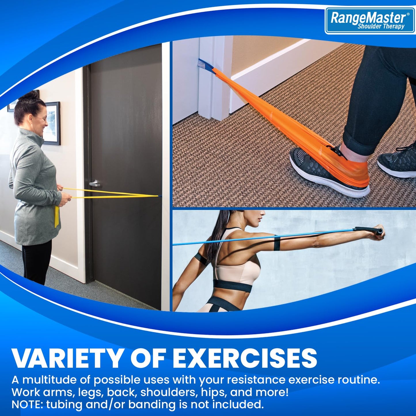 RangeMaster Thera-Loop Banding & Tubing Door Anchors │ Non-Slip │ Complements Exercise Bands or Tubes │ Great for Exercising and Strengthening Activities | Multi-Purposes Door Anchors | 50 pack