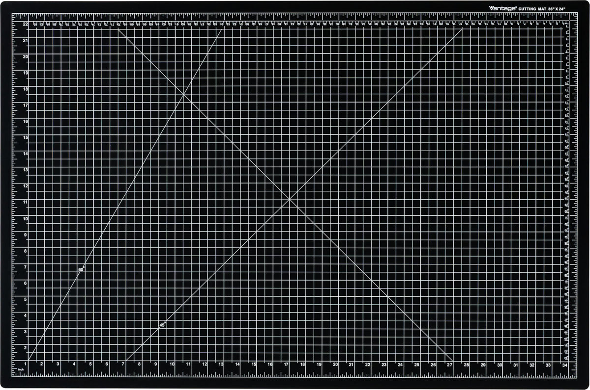 Dahle Vantage 10673 Premium Self-Healing Cutting Mat, 24"x36", 1/2" Grid, 5 Layers for Max Healing, Perfect for Crafts & Sewing, Black