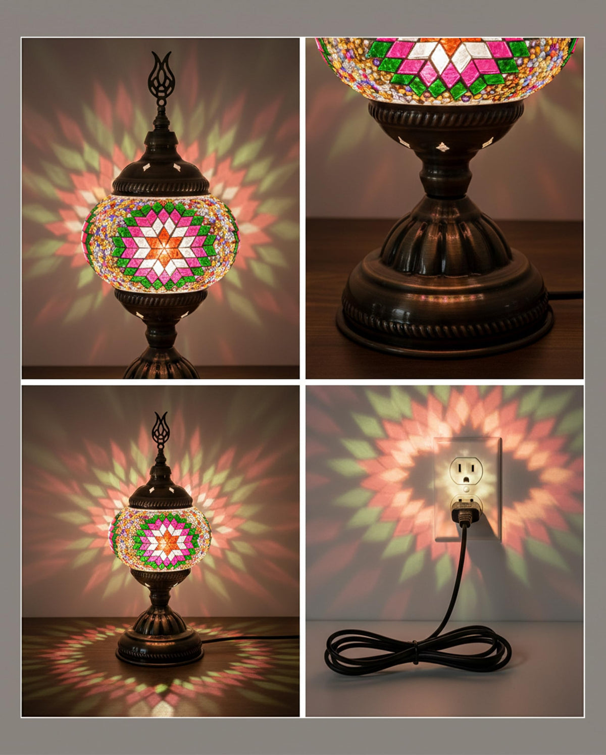 Ottoman Mosaics Turkish Mosaic Lamp Kit | DIY Art & Craft Project for Adults | Make Your Own Handmade Lamp (Green)