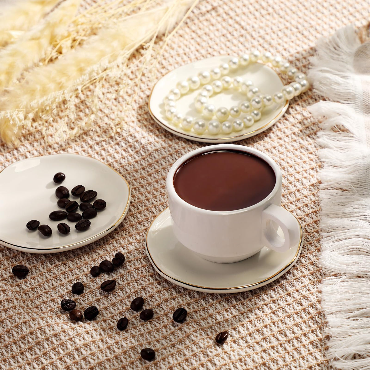 Shappy 24 Pcs Ceramic Ring Dish Bulk 4.5 in Small Jewelry Tray Porcelain Trinket Dish for Women Wedding Birthday Gifts(4.5 Inch,Round)