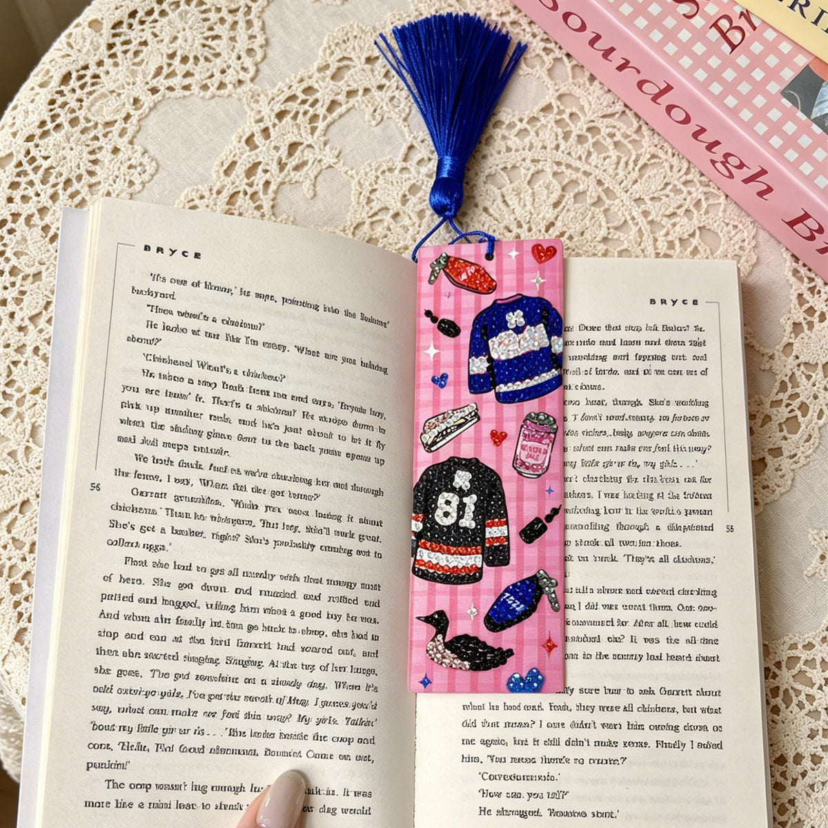 2 pcs Rivalry Inspired Diamond Painting Bookmarks, Heated Hockey Romance Themed Acrylic DIY Diamond Art Kits for Adults