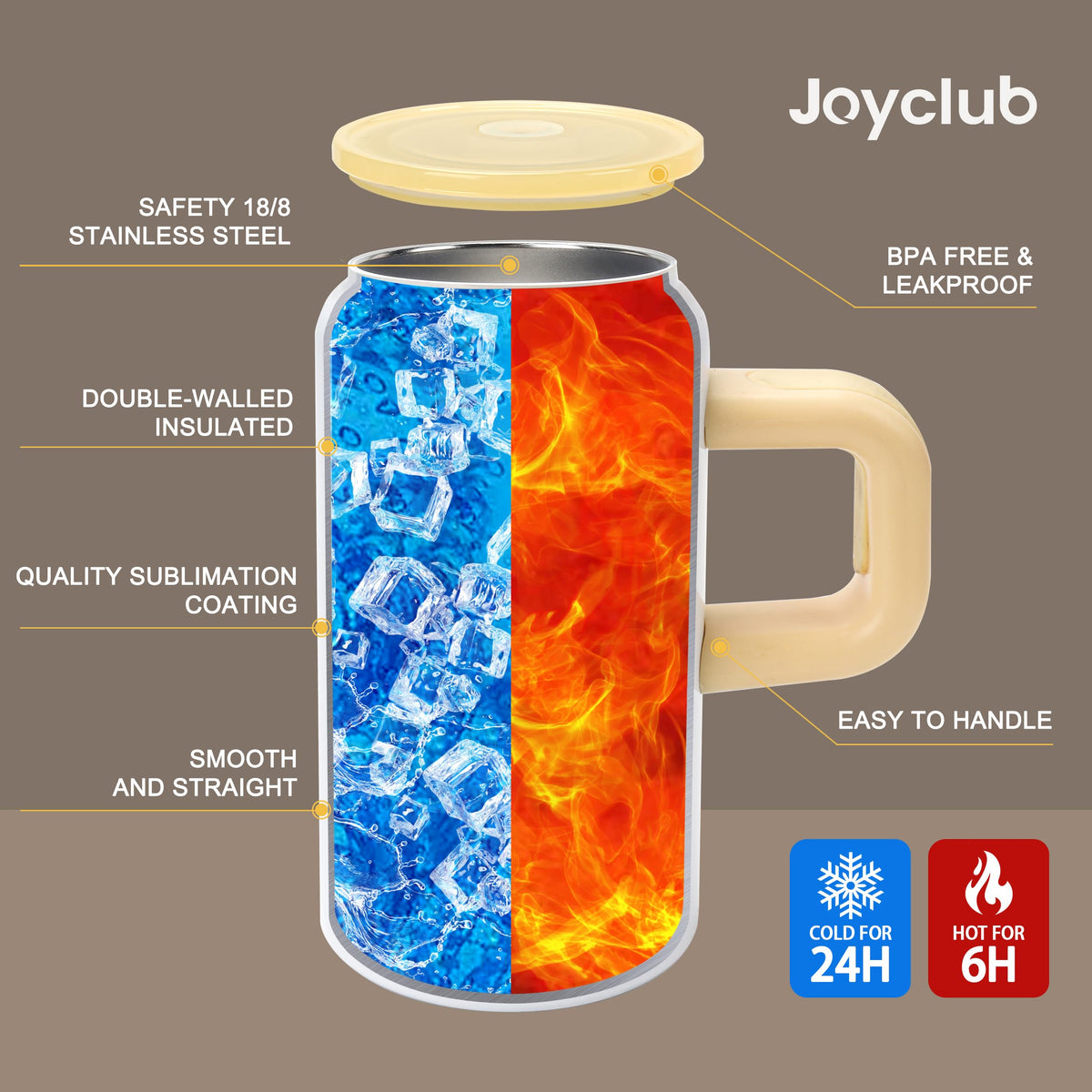 Joyclub 4 Pack Kids Sublimation Tumbler Blanks 16 oz Kid Cups with Lids and Straws Insulated Stainless Steel Tumblers for Smoothie Coffe Boba Soda DIY Gift