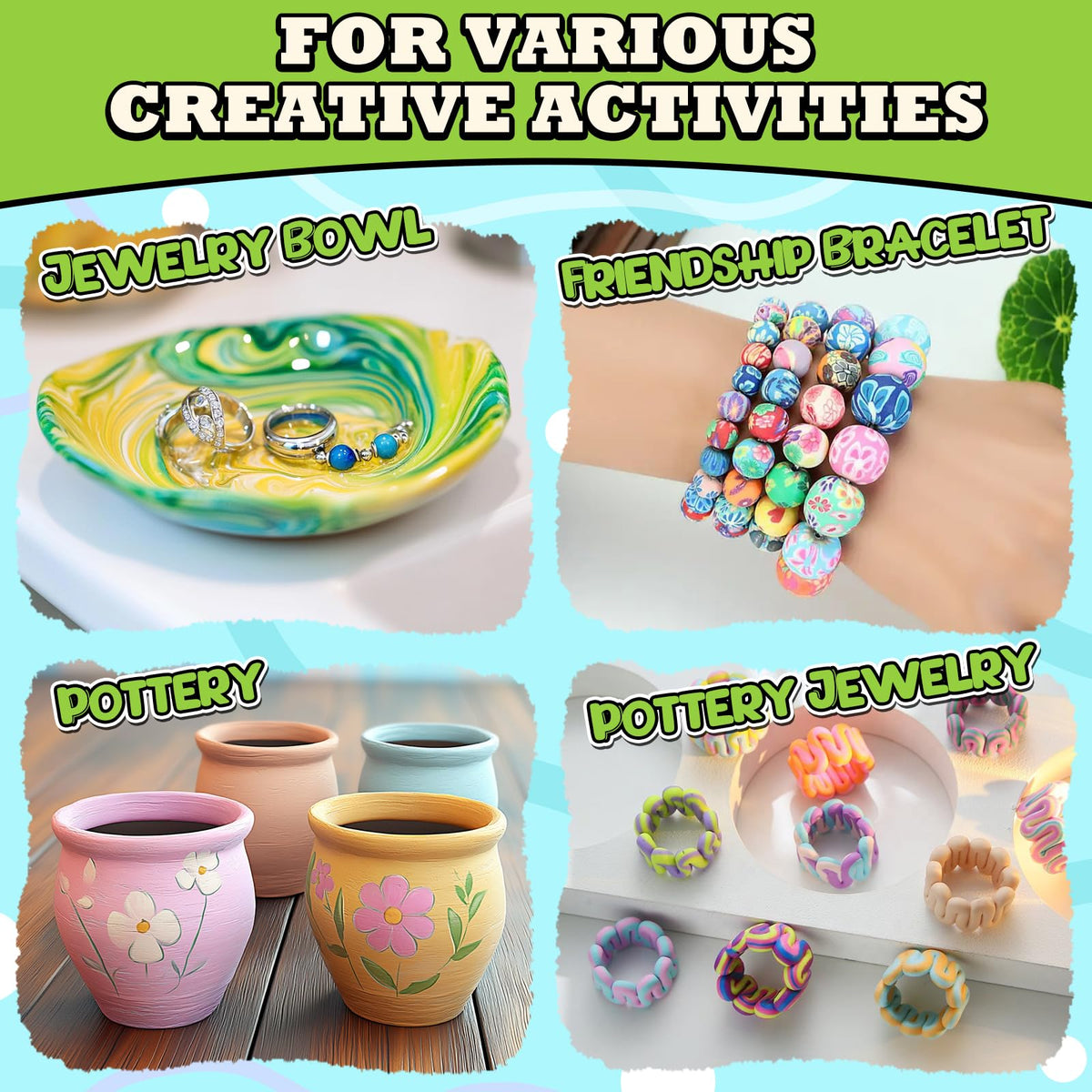 Aujazyble Premium Air Dry Clay for Kids - 3.3lbs Natural White Modeling Pottery Clay for Wheel, Arts & Crafts Supplies for School Classrooms, Craft Gifts for Kids Beginners and Advanced Sculptors