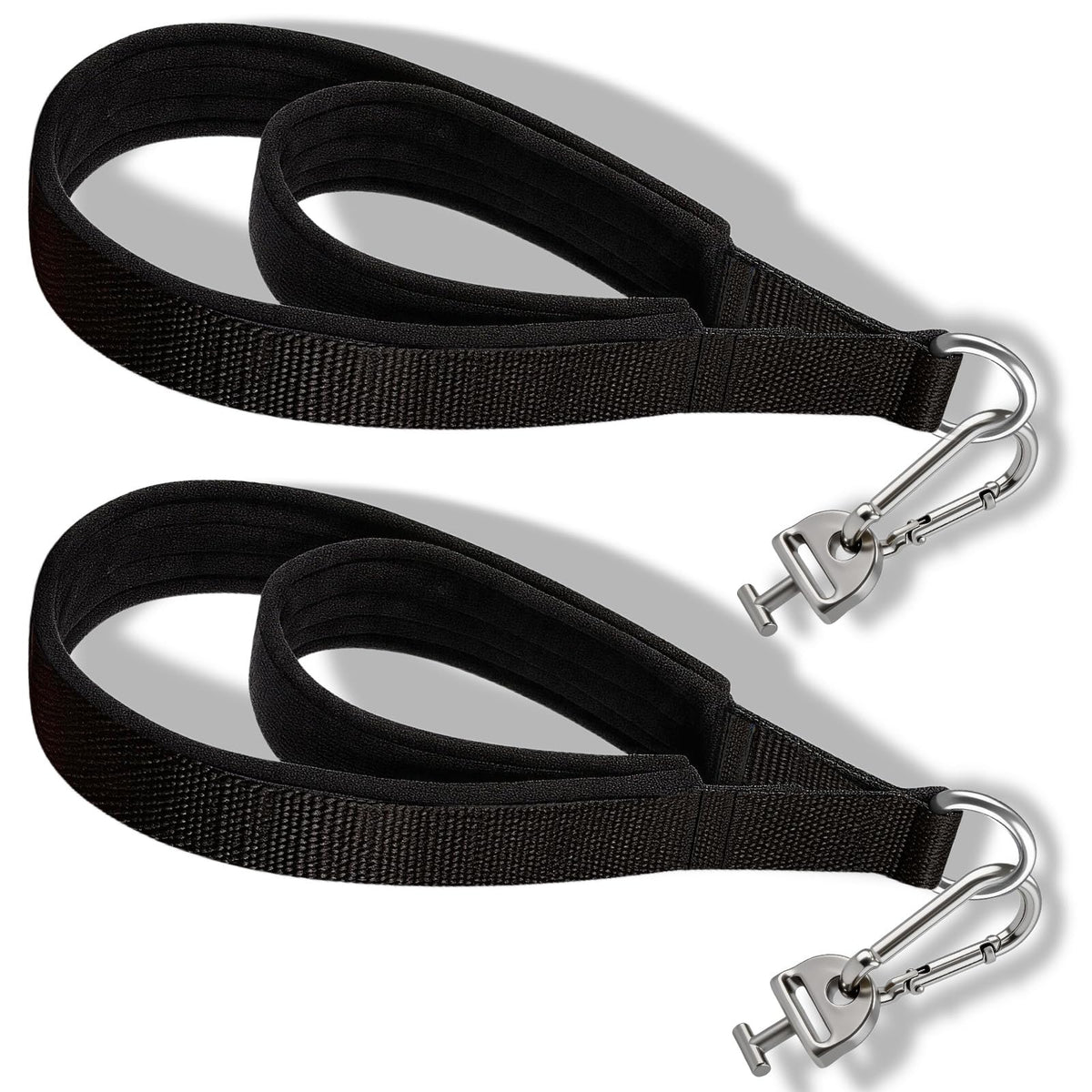 Pilates Loops Compatible with Tonal Smart Home Gym, Double Loop Soft Lined Pilates Straps with T Lock Adapter, W/Snap Hooks, D-Ring Straps for Home Gym & Yoga Workout Accessories (2Pcs)