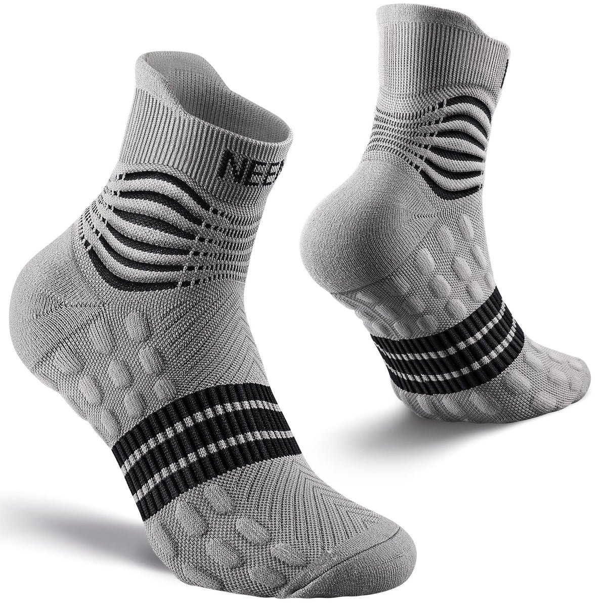 NEENCA Professional Compression Socks, Medical Ankle Socks with Patented Massage Dots for Pain Relief, Plantar Fasciitis, Women/Men Circulation, Swelling, Travel, Sports Protection. 1 Pair, 20-30 mmHg