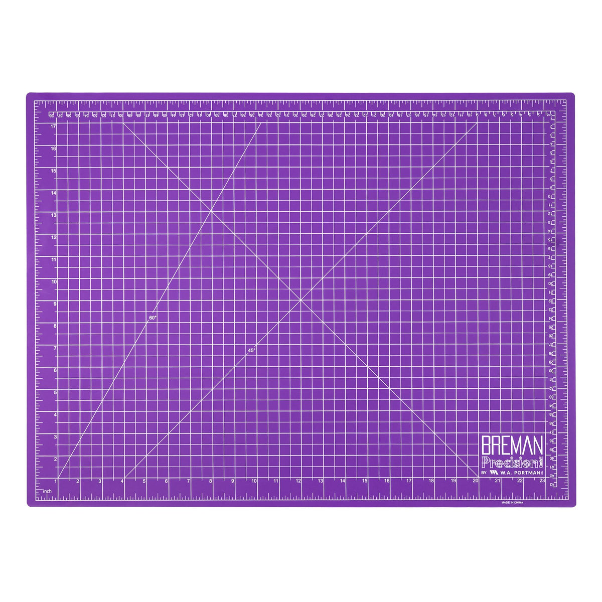 Breman Precision 18x24 Inch Self Healing Cutting Mat – 2-Sided 5-Ply PVC Purple/Gray Cutting Mats for Crafts, Sewing, Quilting & DIY Projects with Durable Non-Slip Surface and Precise Grid Lines