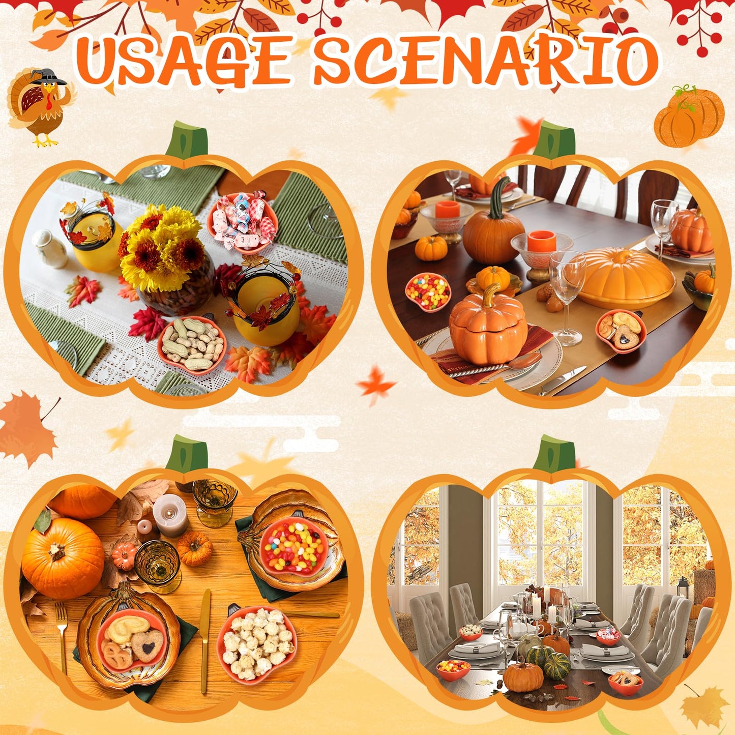 8 Pcs Fall Ramekins 6 oz Oven Safe Pumpkin Ceramic Ramekins Small Creme Dishes Dipping Pumpkins Baking Dish Thanksgiving Pumpkin Shaped Bowl Plates for Kitchen Party Snack Serving Dip Sauce Condiments