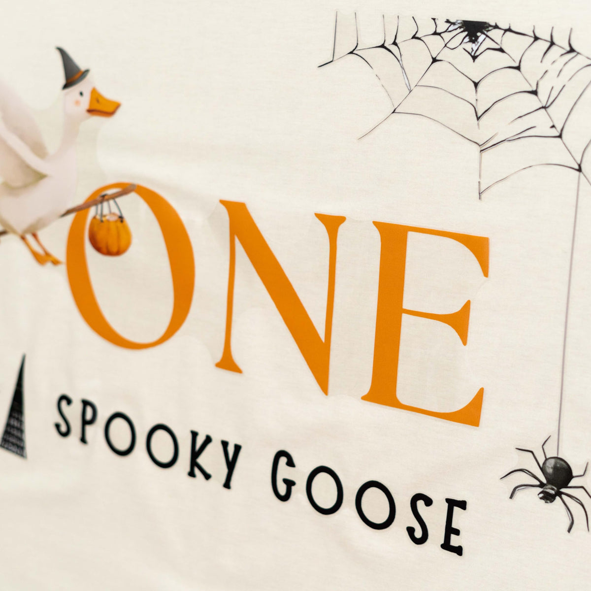 Capiont One Spooky Goose Decal - Halloween One Silly Goose Decor Sticker,Spooky Theme First Birthday Party Supplies,Spider Magic Goose Sign Balloon Arch Background Decorative Wall Decal (Goose Decal)