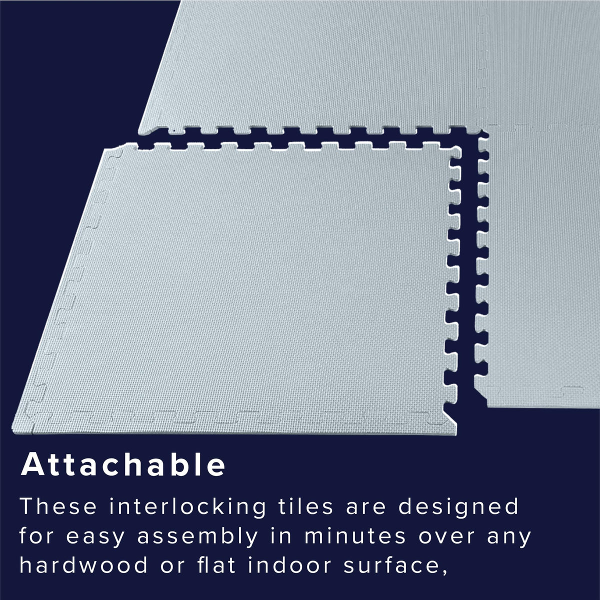 We Sell Mats 3/8" Thick Multipurpose EVA Foam Exercise Floor Mat, Interlocking Tiles, Anti-Fatigue for Home or Gym, 24 in x 24 in, 6 Tiles, ICY
