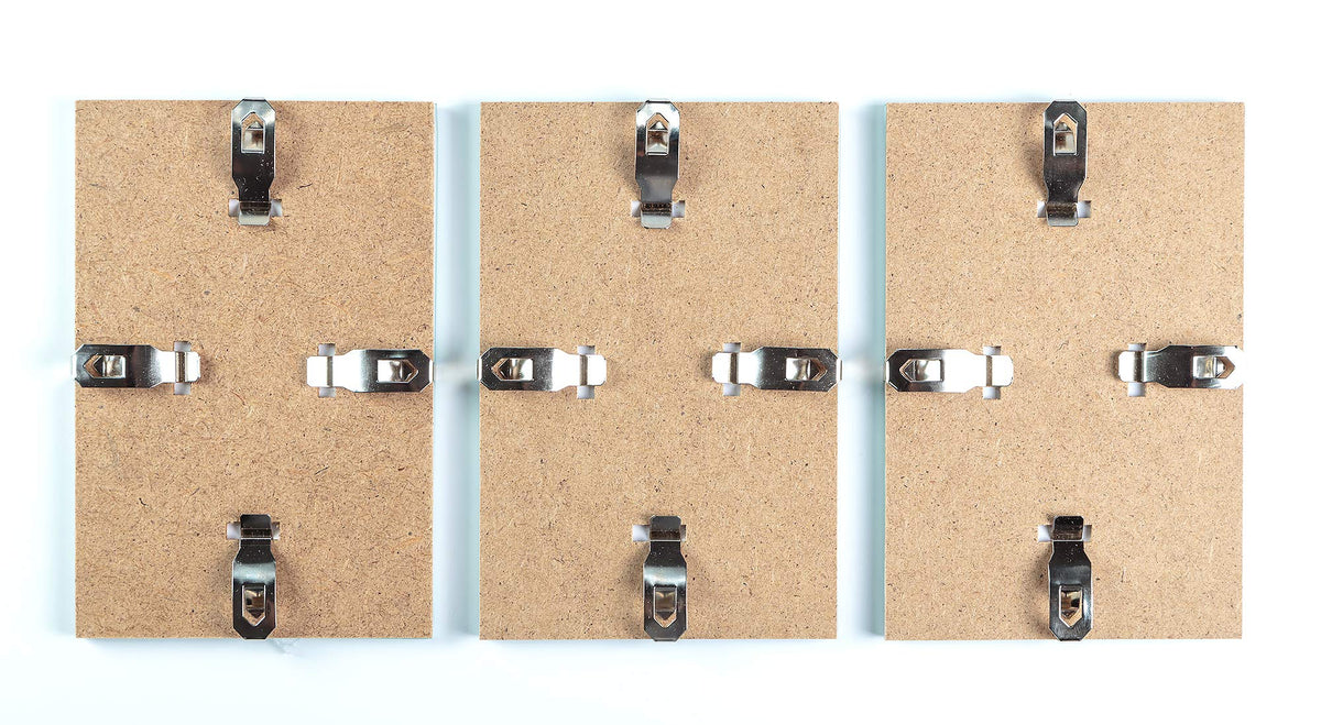 WOOD SIDE ORBIS Glass Clip Picture Frames 5x7 - Pack of 3, Clear Craft Photo Frames