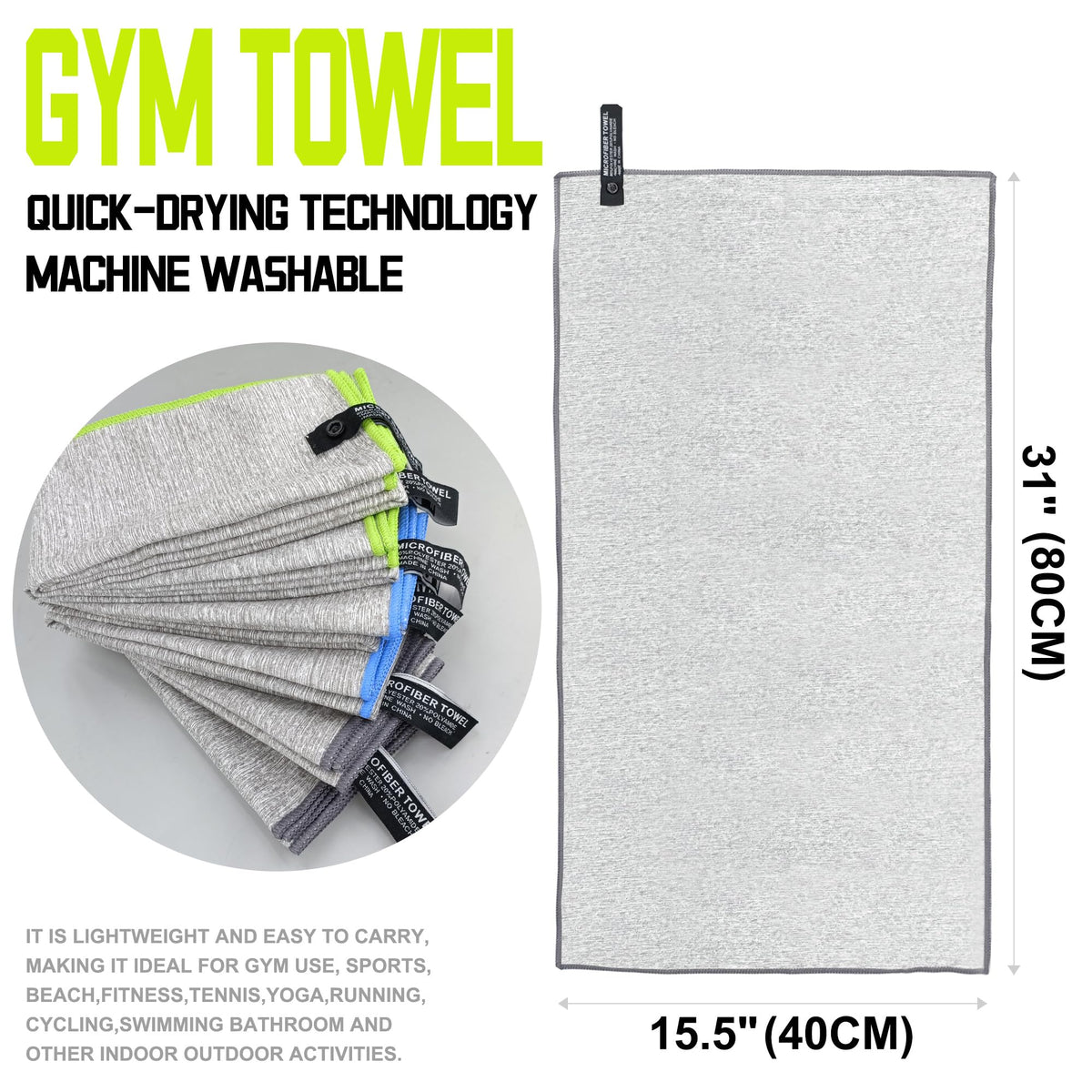 IFWIND 10 Pack Microfiber Gym Towels for Working Out，Fast Drying Workout Accessories Sweat Towels for Gym Gear for Men & Women,Sports Exercise Fitness Gear