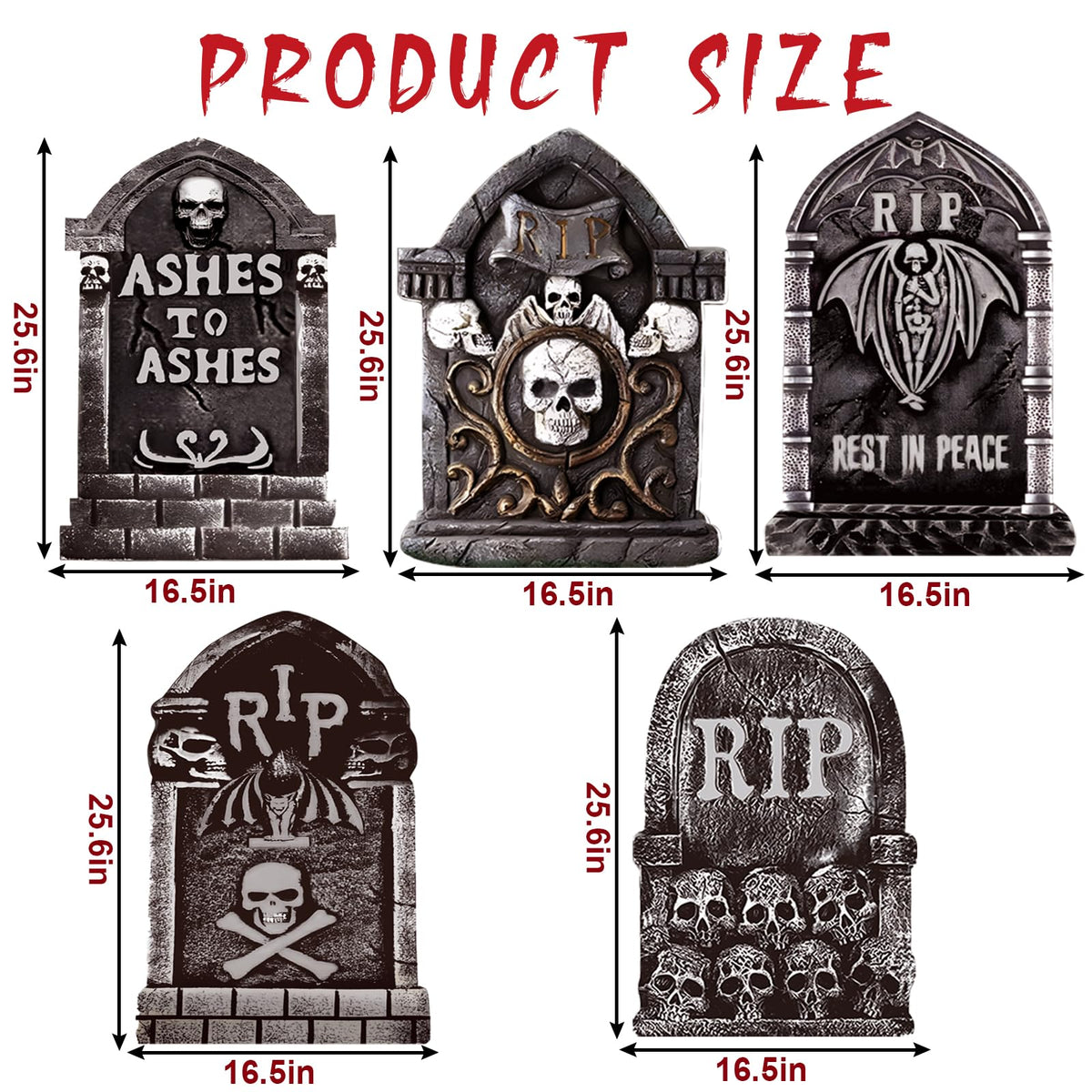 25.6inches Halloween Decorations Outdoor, DIY Halloween Decorations Outdoor of Gravestone Yard Signs, Extra Large Halloween TombstonesCemetery Headstones Scary Decorations for Garden with Waterproof
