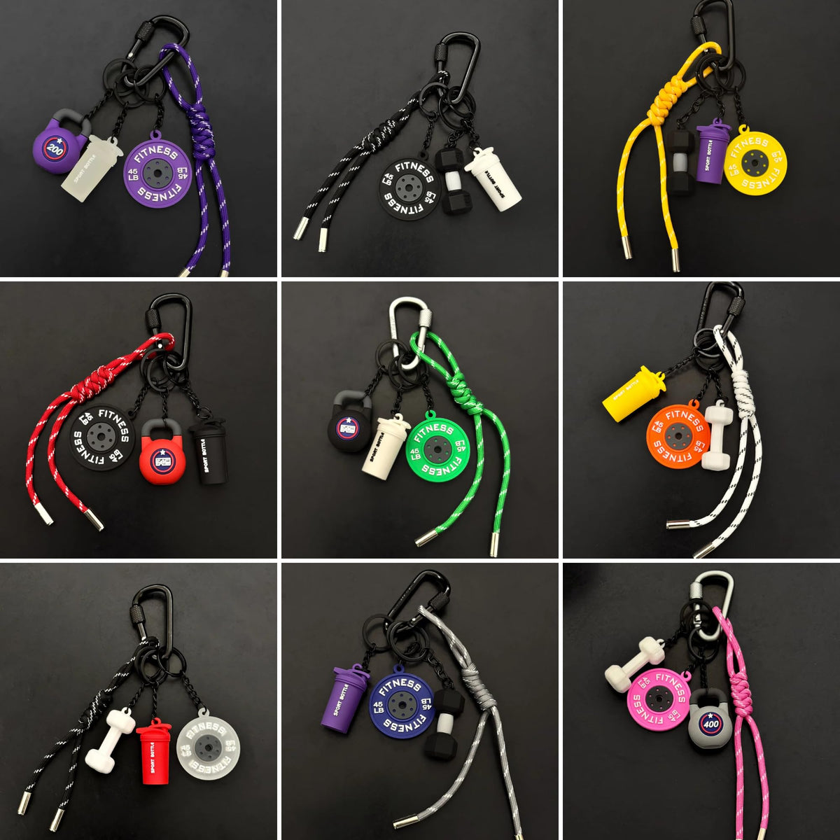 Fitness Keychain for Gym Lovers - Premium Gift for Fitness Enthusiasts (black)