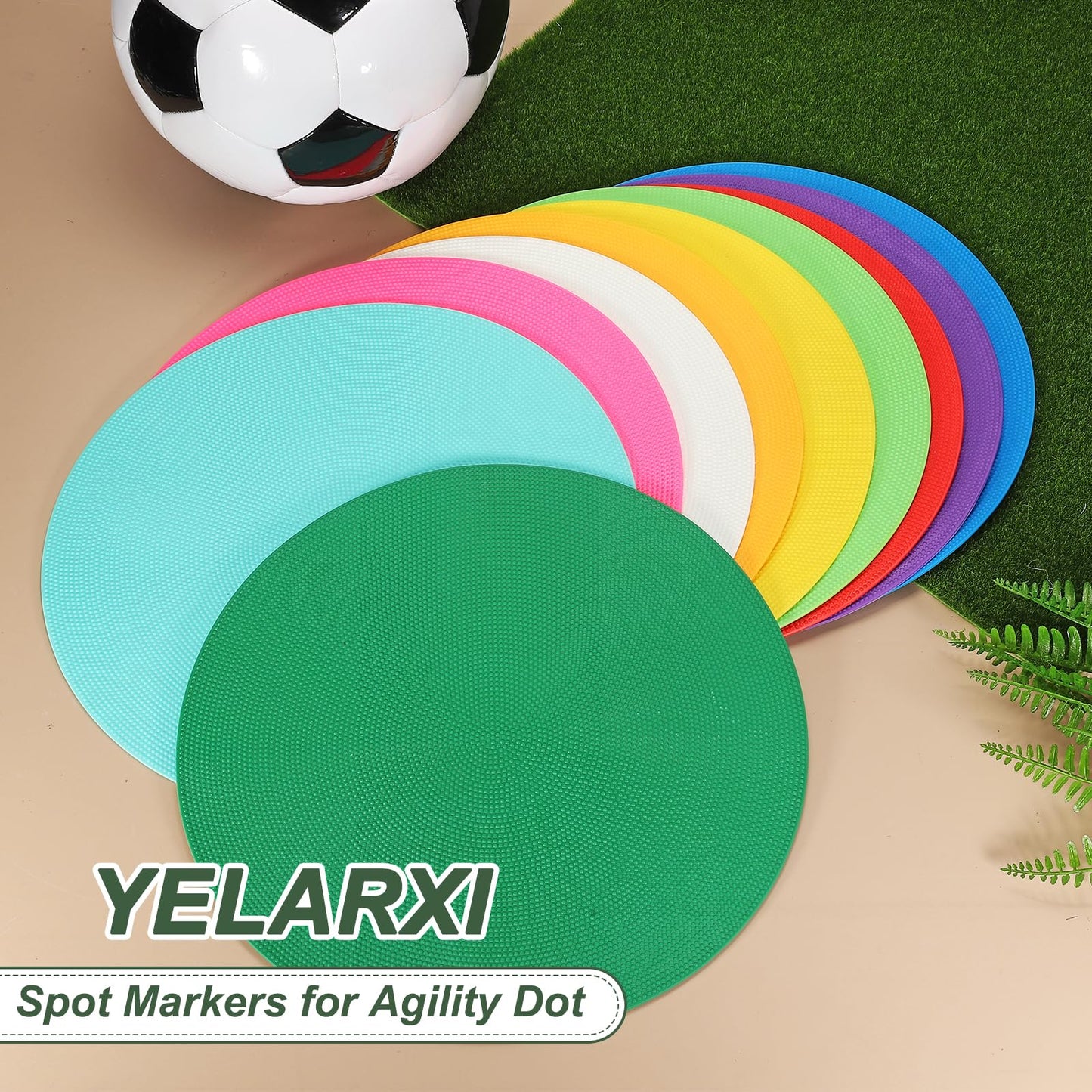 YELARXI Spot Markers for Agility Dot, Non-Slip Poly Spots Floor Dots Flat Field Soccer Training Equipment 12 in & 6 Pcs & Pink -Fitting for (Gym/Sports/Training/PE Games/Dance)