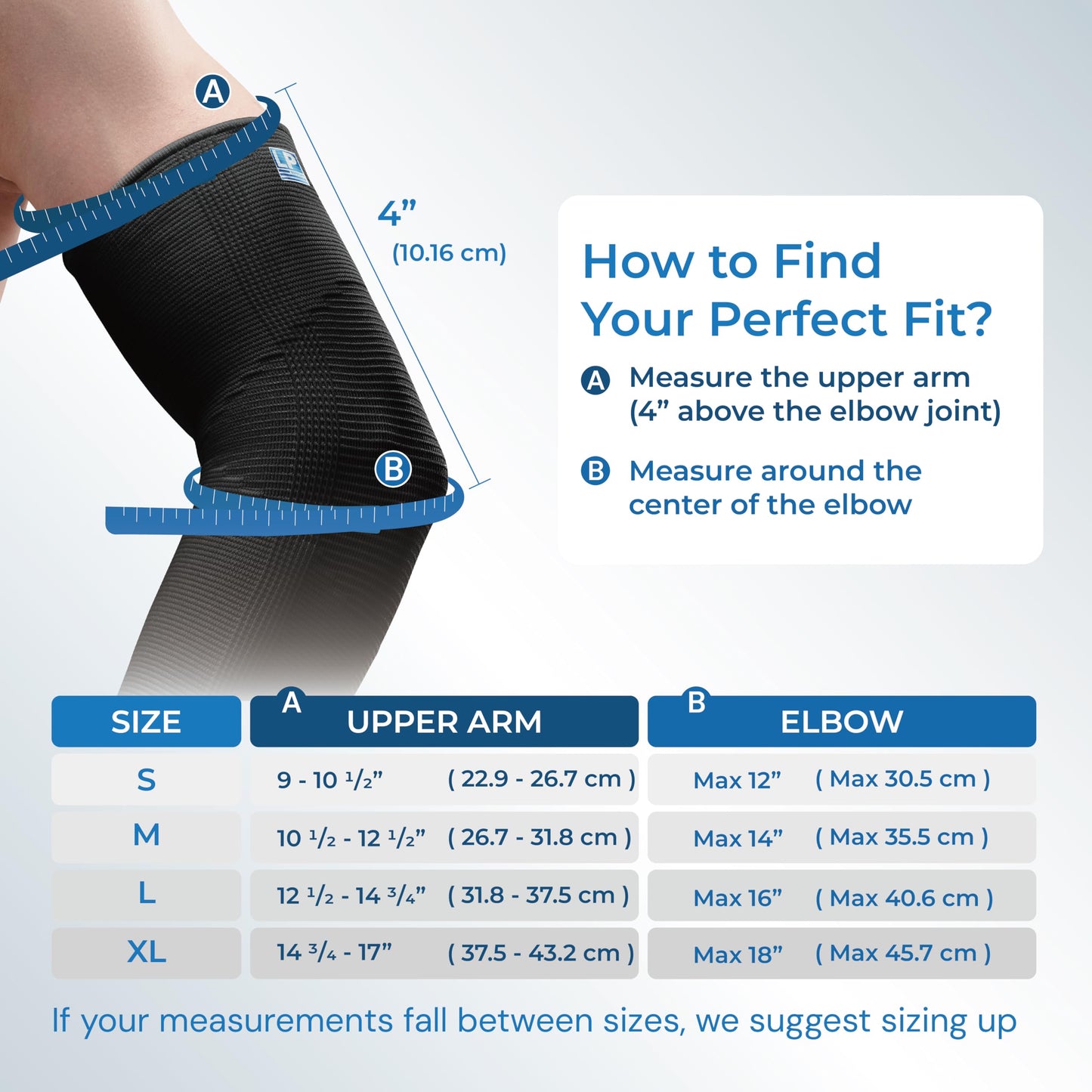 LP SUPPORT 668 Compression Elbow Sleeve - Arm Sleeve for Workouts, Sports & Weightlifting - for Golf and Tennis Elbow Brace for Men & Women (Gray, L, 1pcs)
