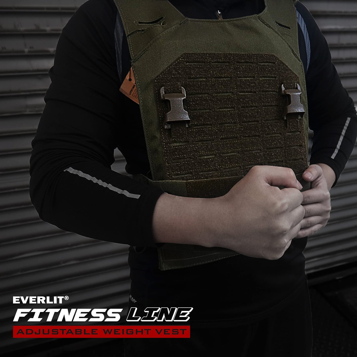 EVERLIT Adjustable Weighted Vest 14 Lbs/ 20 Lbs, Weight Included, for Body Weight Training Fitness Workout Running for Men Women(Coyote Brown, 18 Lbs)
