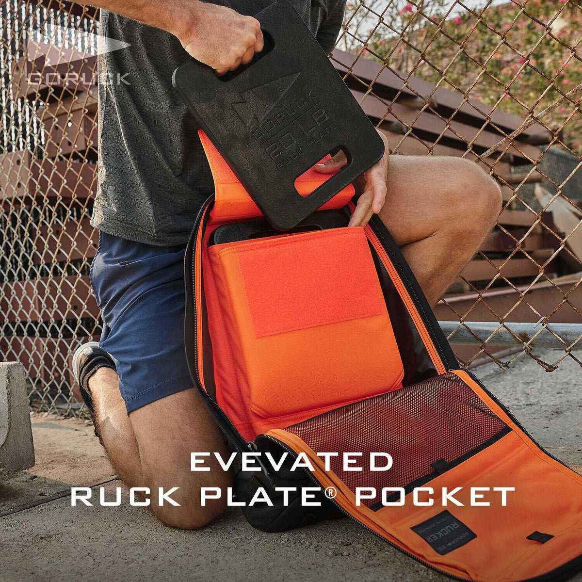 GORUCK Rucker 4.0 20L Black with White Embroidery - Purpose Built Rucking Backpack, Military Weight Training Rucksack w/Ruck Plate Pocket and Extra Padded Straps