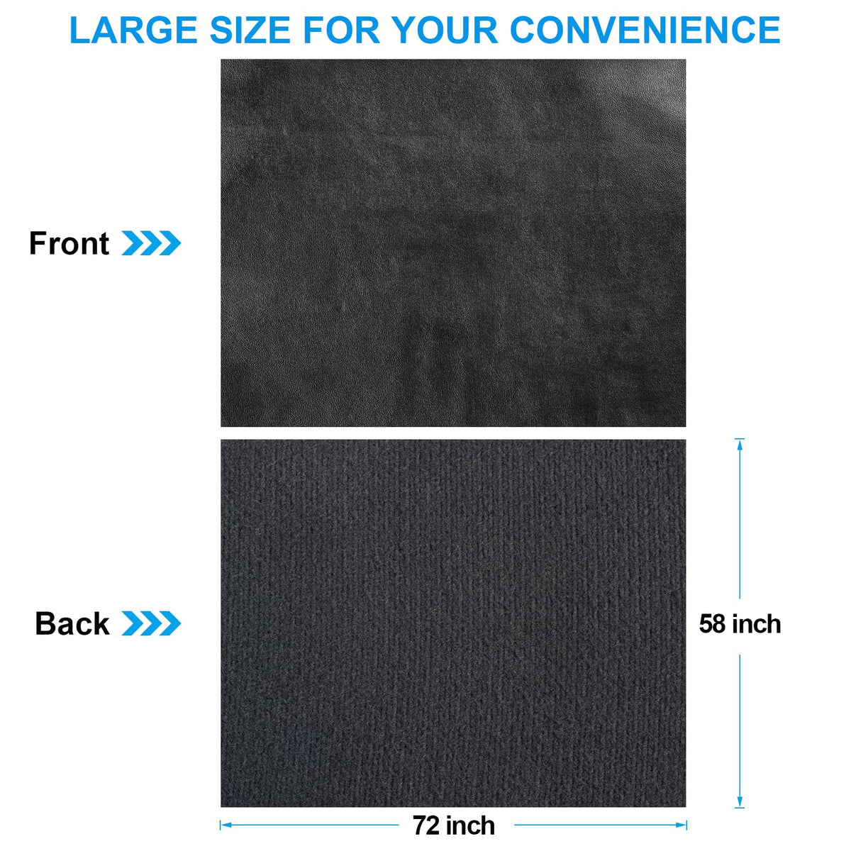 PU Fabric Leather 2 Yards 58" x 72", 0.6mm Thick Faux Synthetic Leather Material Sheets for Upholstery Crafts, DIY Sewings, Sofa, Handbag, Hair Bows Decorations (Black_Smooth Surface_Light Weight)
