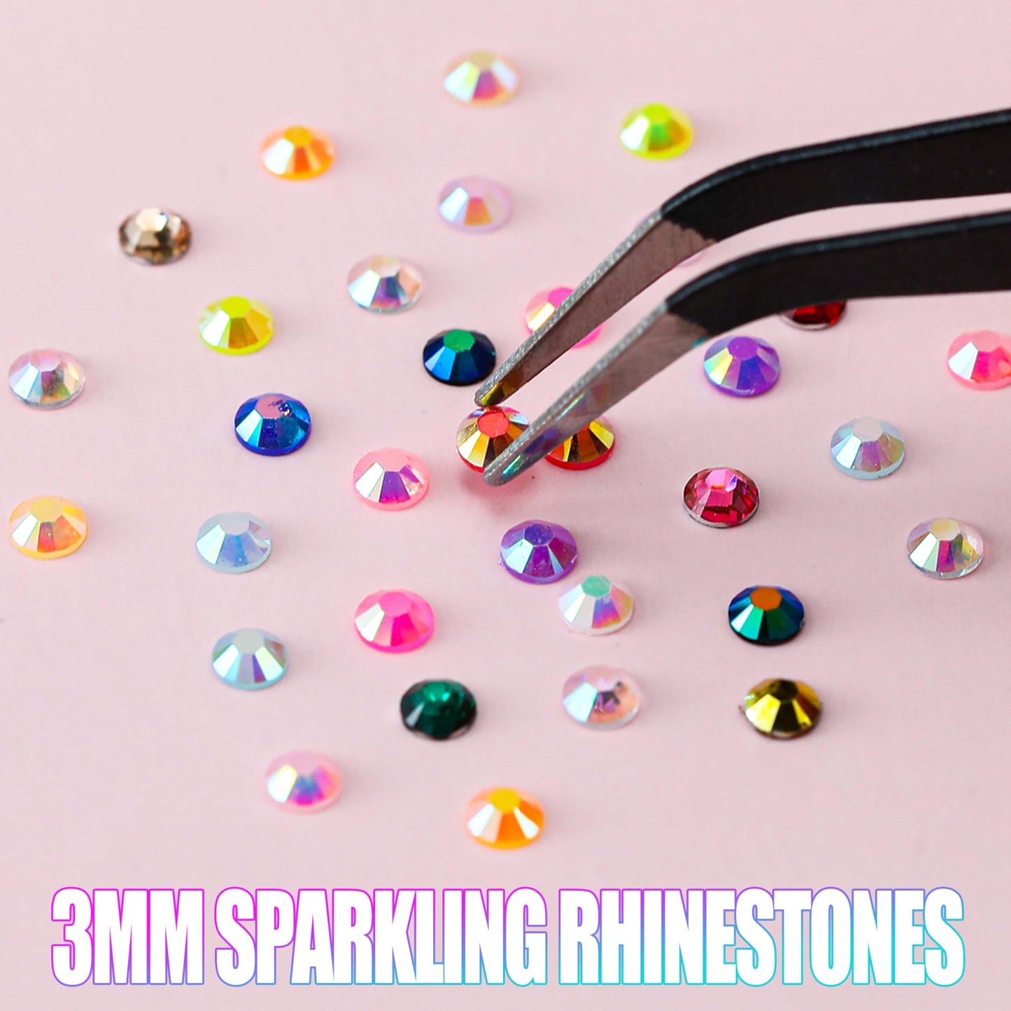 LERBOU 37800pcs Bedazzling Kit with 42 Colors Resin Jelly Rhinestones, 4×10ml B7000 Jewelry Glue Multicolor 3mm Flatback Sparkling Gems for Nail Art, Crafts, Clothing, Diamond Painting