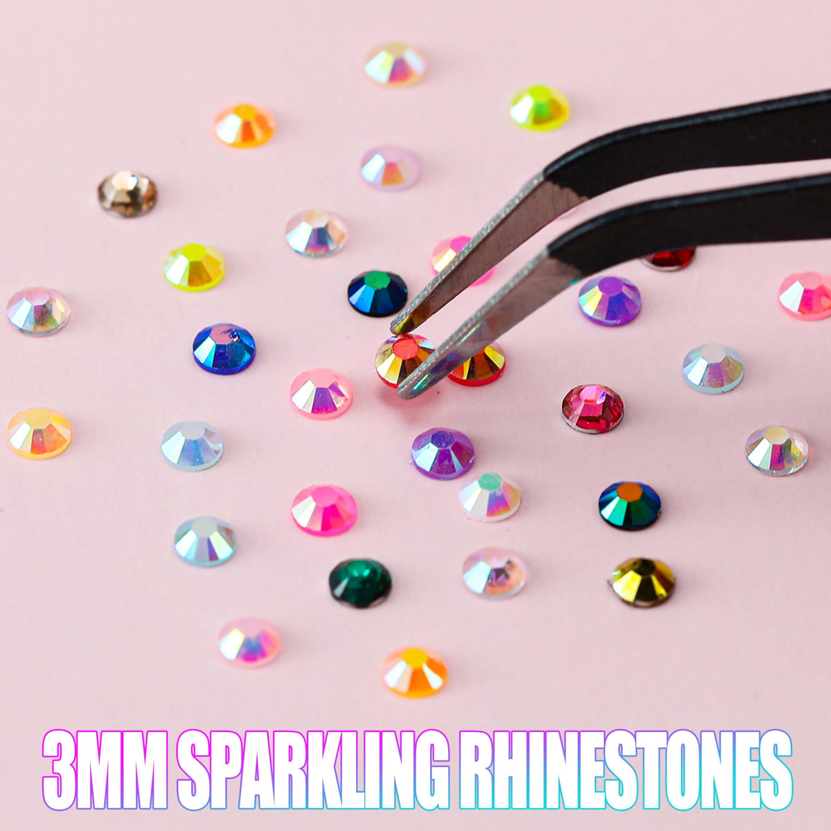 LERBOU 45000pcs Bedazzling Kit with 6 Box - 72 Colors Resin Jelly Rhinestones, 4×10ml B7000 Jewelry Glue Multicolor 3mm Flatback Sparkling Gems for Nail Art, Crafts, Clothing, Diamond Painting