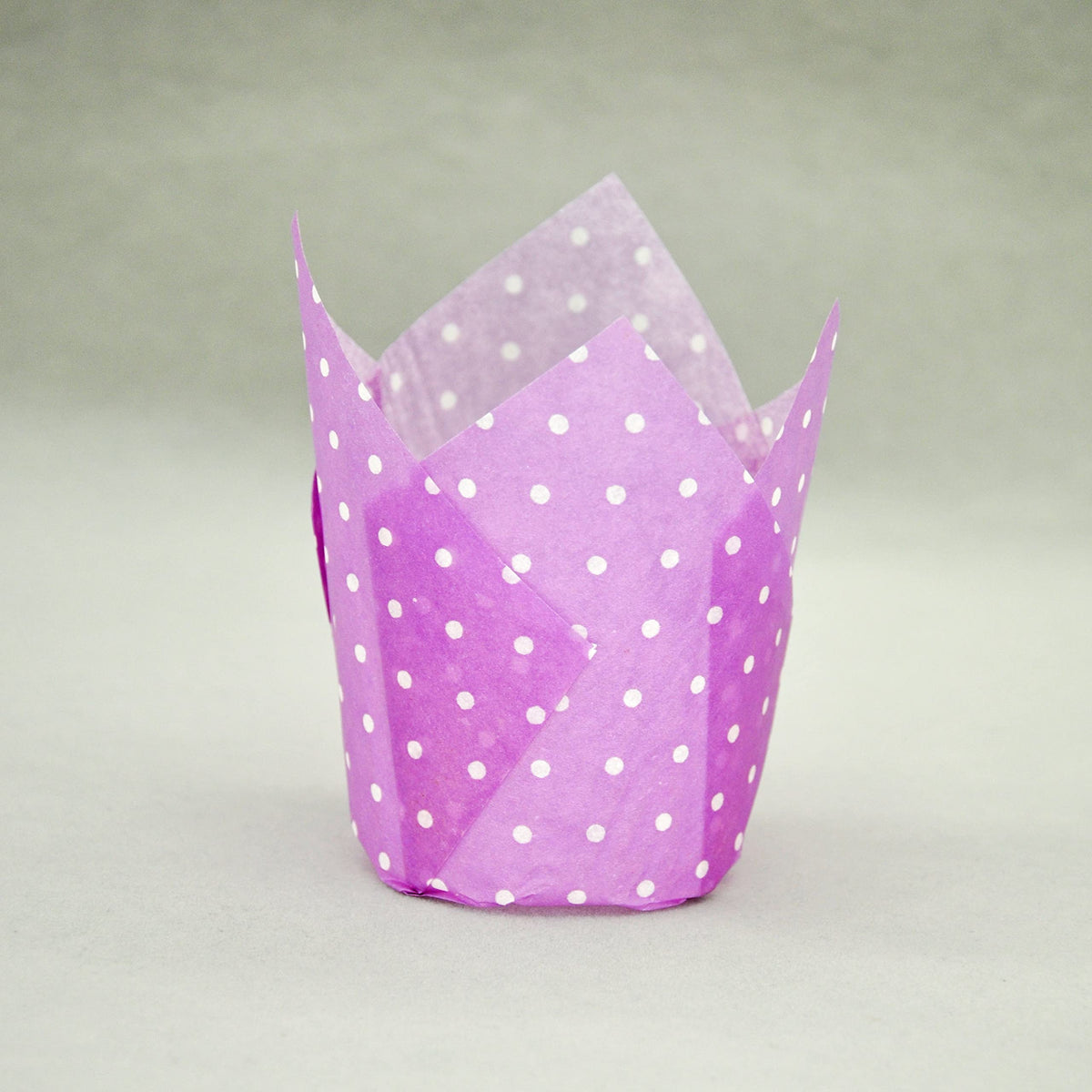 QLSmypkg Large Muffin Greaseproof paper Baking cupcake cups, 2-1/4" x 4" Purple printed with Polka Dot Tulip Baking Cup(Large) (125pcs)