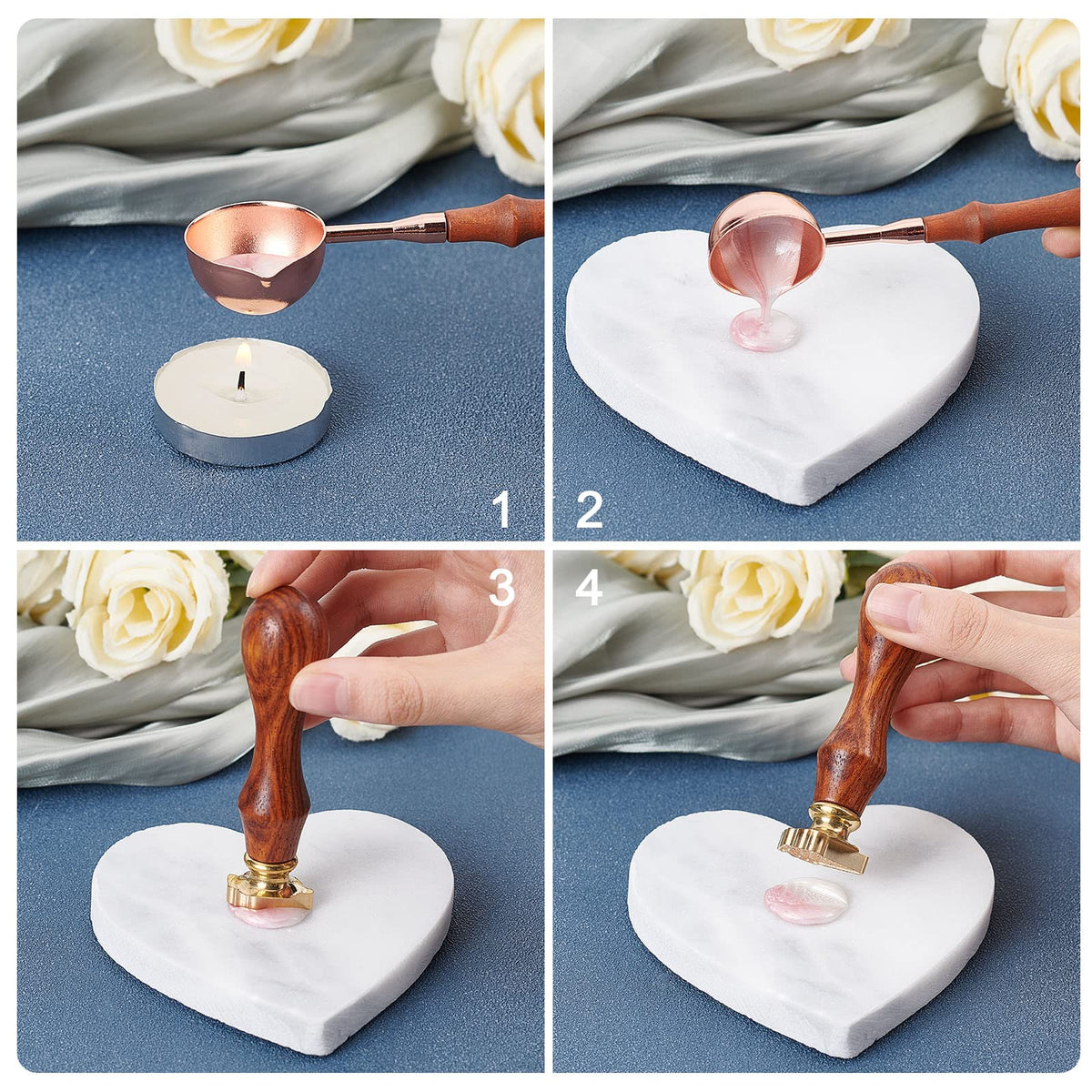 CRASPIRE Bone Dog Paw Wax Seal Stamp, Brass Head, Wooden Handle, Removable, 7mm Inner Size, Suitable for Wedding, Envelope, Invitations, Gift Wrap