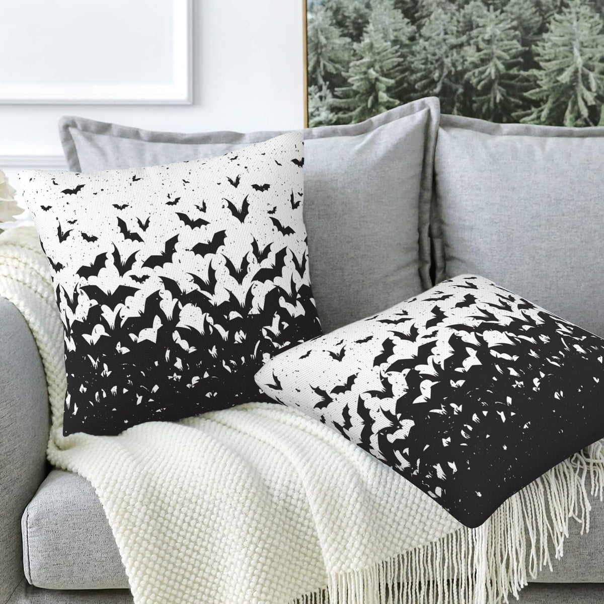 Naqiuli Throw Pillow Covers Small Scattered Flower Pillow Covers 16x16 Inch Set of 2 Throw Pillows Decorative Pillow Cases Cushion Covers for Bedroom Livingroom Sofa Farm House