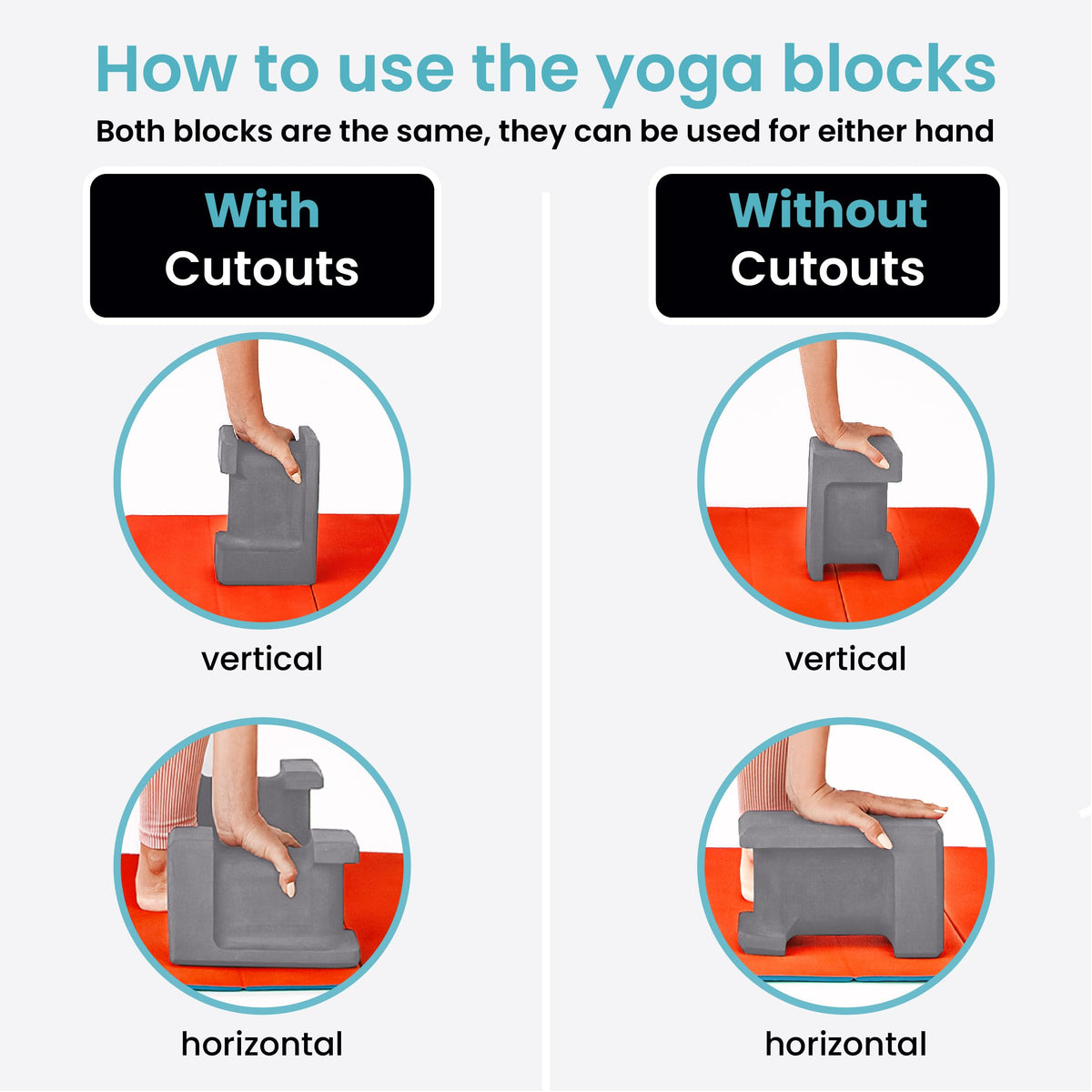 Lumia Wellness Ergo Yoga Blocks, Relieve Wrist Pain, Improve Comfort and Grip, Contoured Design, Pilates Exercise Balance & Stretching