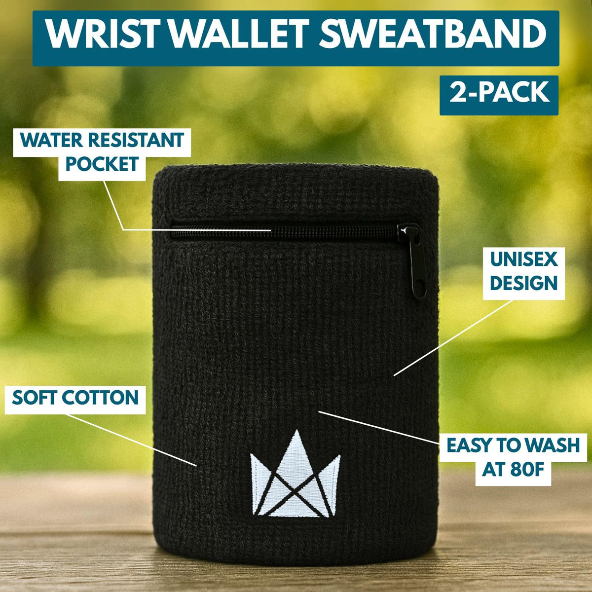 The Friendly Swede Wrist Wallets for Men & Women — Wristband Pocket with Zipper for Jogging, Cycling & Walking - Wrist Pouch for Men for Storing Cash, Keys & Credit Cards - Ankle Wallet - 2 Pack