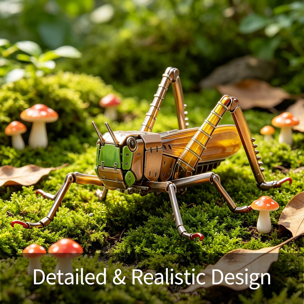 HELLOTOY 3D Acrylic Insects Puzzles DIY Bug Model Kit for Teenagers Educational Display Nature Decoration Figurine Sculpture (Grasshopper)