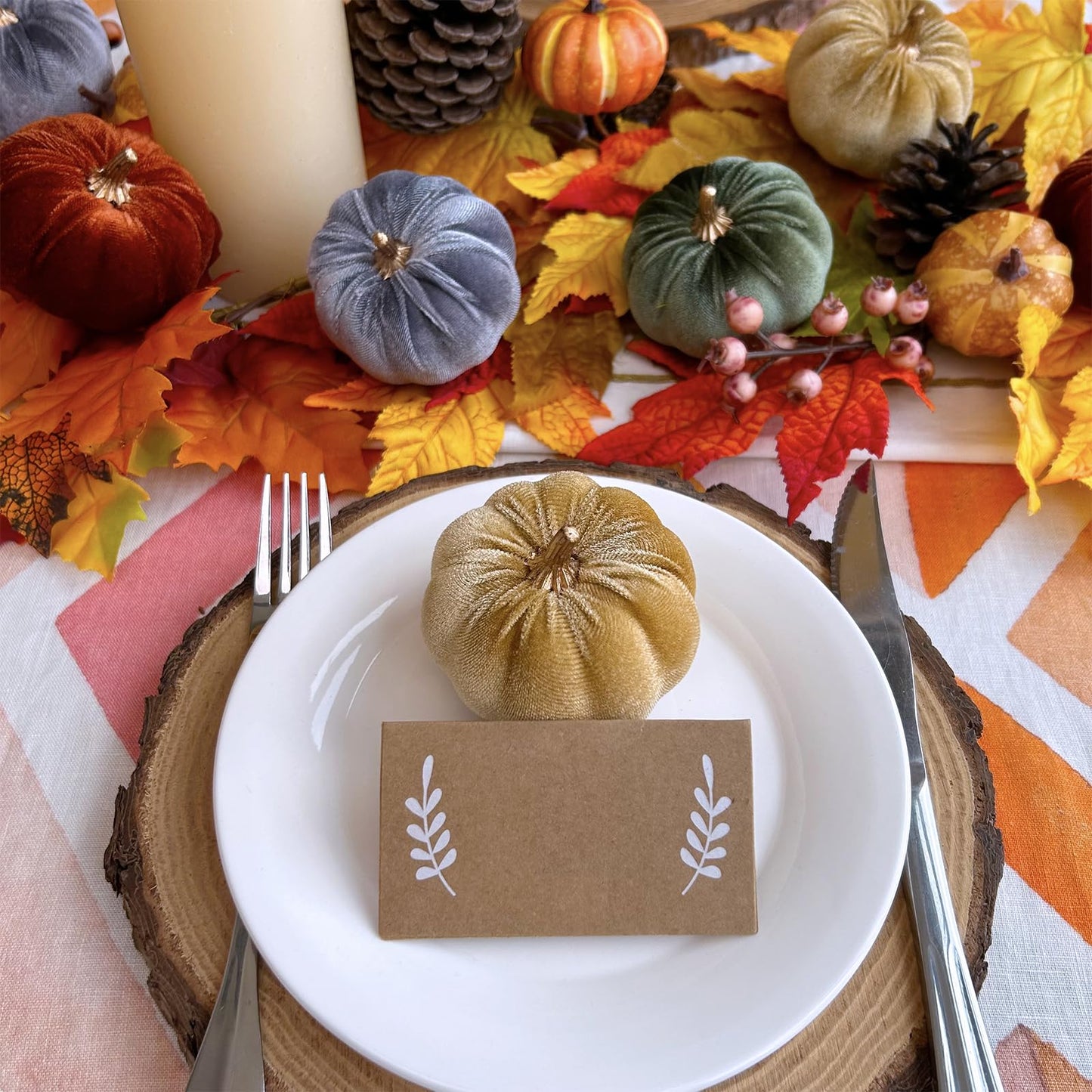 Winlyn 12 Pcs Assorted Small Faux Harvest Velvet Pumpkins Decorative Rust Olive Gold Gray Fabric Foam Pumpkins 3" for Fall Wedding Thanksgiving Halloween Table Centerpiece Farmhouse Decor