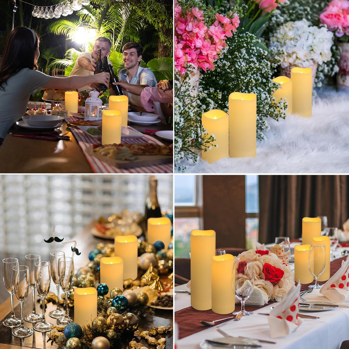 fclayvts 96-Pack LED Flameless Candles with Remote Control - Perfect for Parties, and Special Occasions(Three Sizes)
