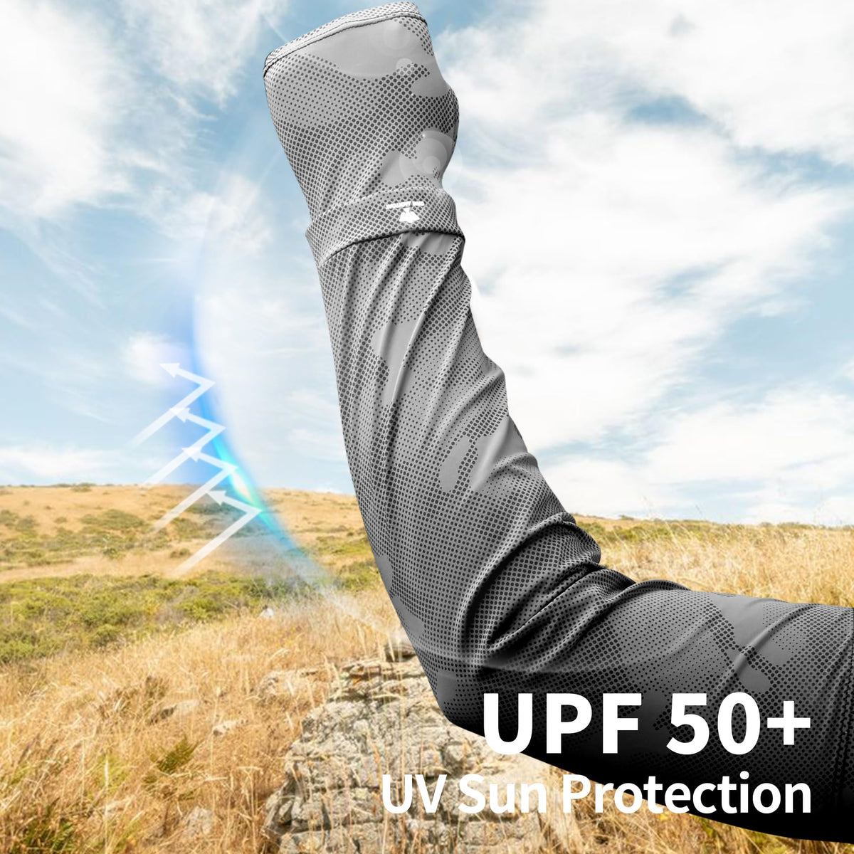 Men's Loose Fit Cooling Arm Sleeves, Anti-UV Sun Protection Sleeves, Breathable Tattoo Cover Sun Sleeves for Men Women Youth Outdoor Running Cycling Hiking Driving Fishing, Plus Size Friendly, XXXL