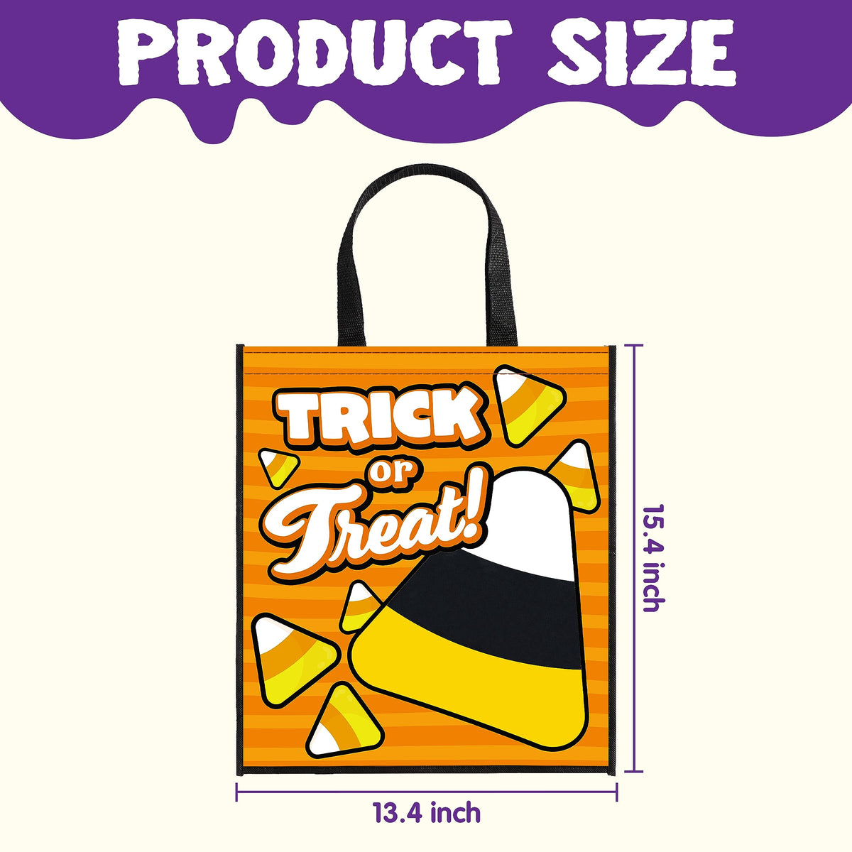 JOYIN 3 PCS Halloween Large Tote See-through Bags, 22.5” x 13.4” Halloween Goodie Candy Bags for Kids Trick or Treating, Grocery Shopping Gifts Tote with Handles, Classroom Party Favor Supplies