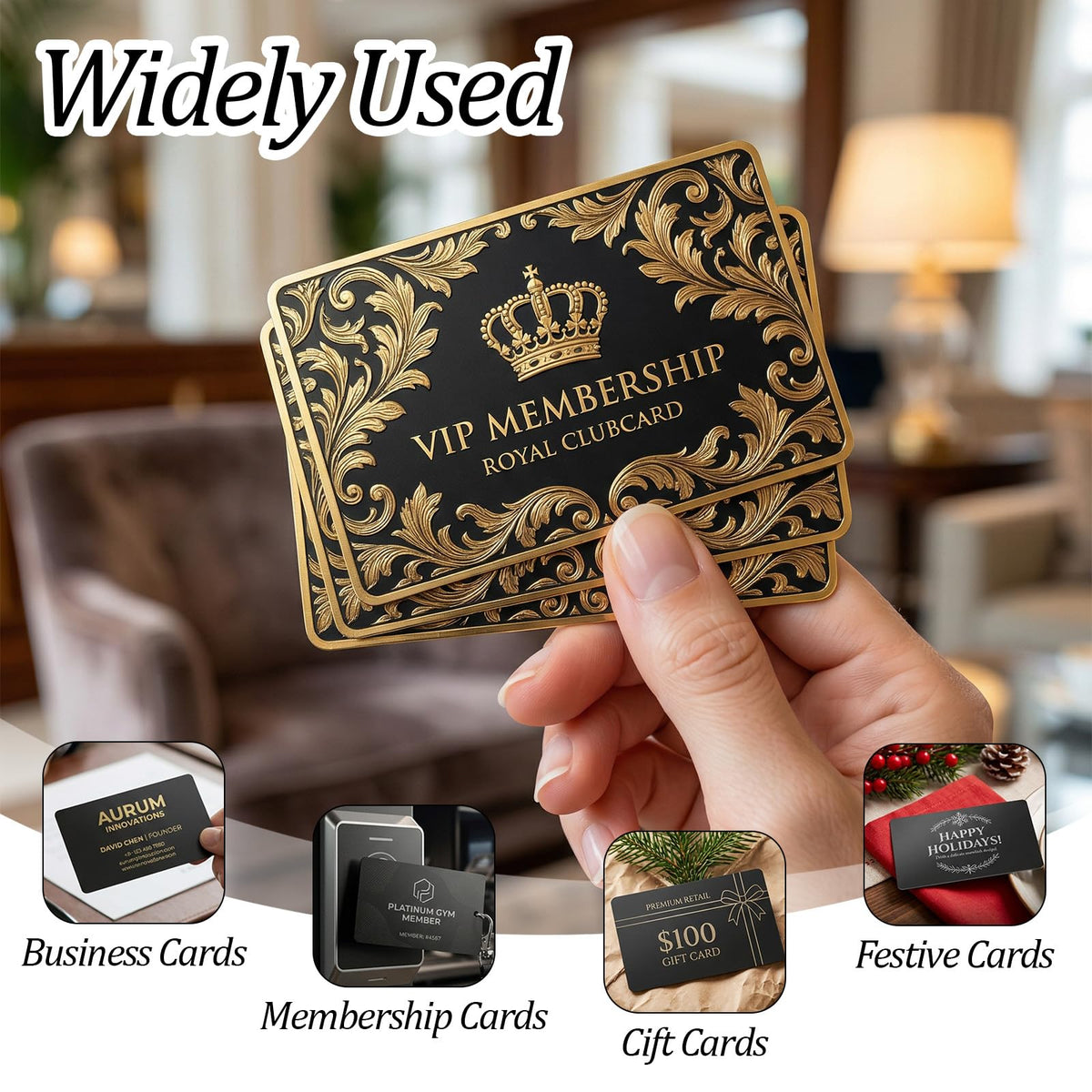 300 Pack Black Aluminum Metal Business Cards Blanks | 3.38” x 2.12” x 0.008” Laser Engraving Blanks | Premium Anodized Aluminum Name Cards for Laser Engraving, CNC, DIY Gifts, VIP & Membership Card